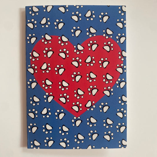 BRITISH PAW PRINT HEART CARD