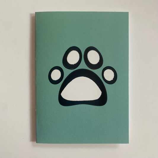 GREEN PAW PRINT CARD