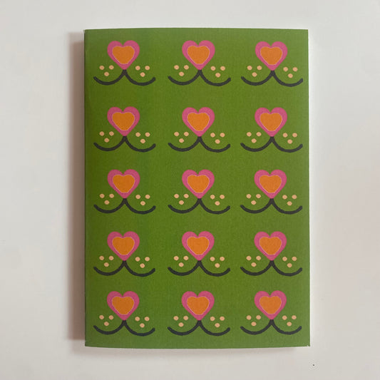 GREEN LOVE HEART CARD